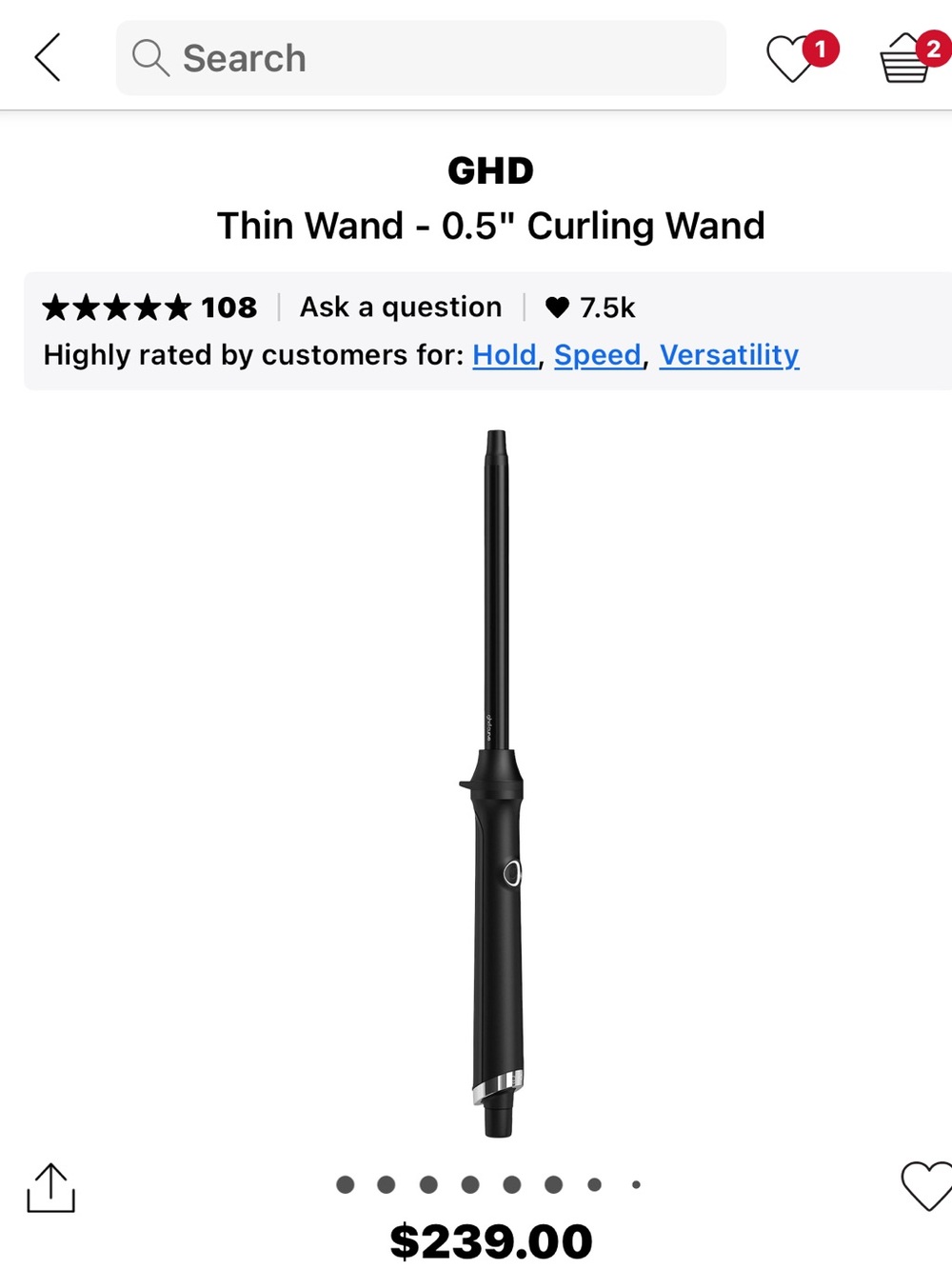 GHD WAVE WAND 0.5 tight curls